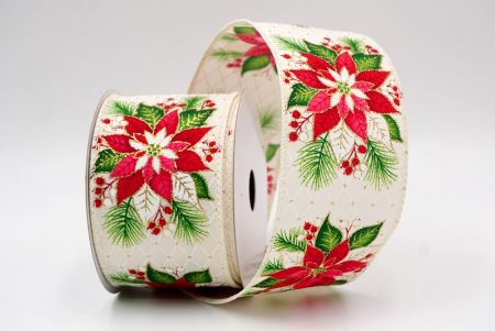 Creme_Blumende Weihnachtsstern Drahtband_KF9791GC-2-2