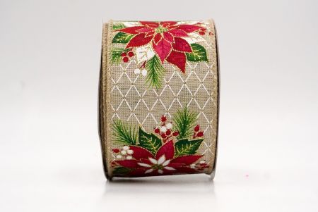 Khaki_Blumende Weihnachtsstern Drahtband_KF9792GC-13-183