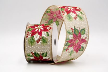 Khaki_Blumende Weihnachtsstern Drahtband_KF9792GC-13-183