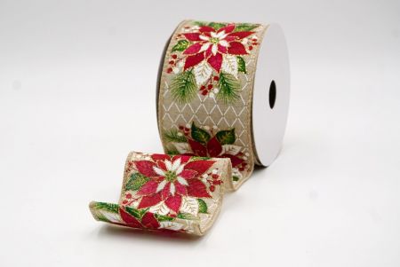 Khaki_Blumende Weihnachtsstern Drahtband_KF9792GC-13-183