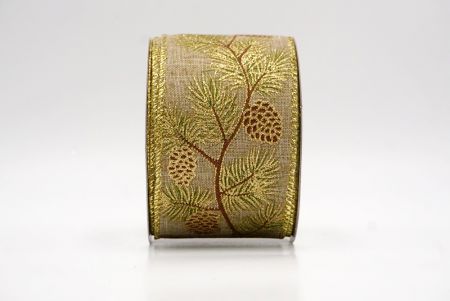 Naturalna_Wstążka druciana Pinecone & Berry Evergreen_KF9798G-14