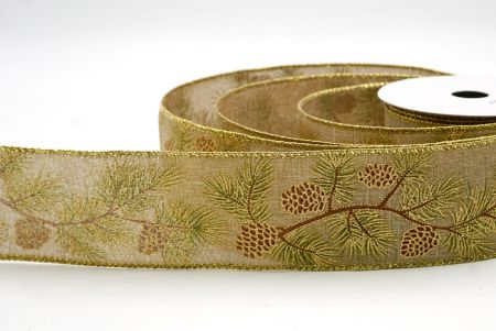 Naturalna_Wstążka druciana Pinecone & Berry Evergreen_KF9798G-14