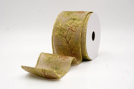 Naturalna_Wstążka druciana Pinecone & Berry Evergreen_KF9798G-14