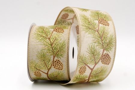 Khaki_Wstążka druciana Pinecone & Berry Evergreen_KF9798GC-13-183