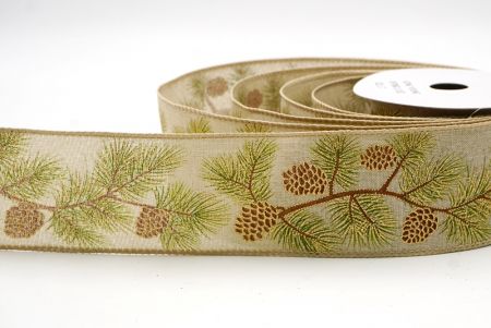 Khaki_Wstążka druciana Pinecone & Berry Evergreen_KF9798GC-13-183