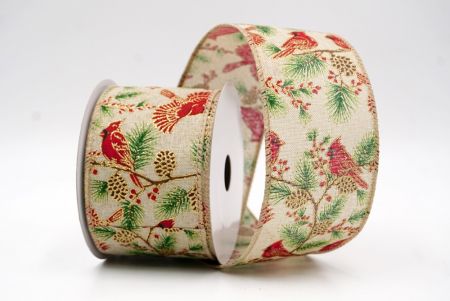 खाकी_कार्डिनल, बेरी और पाइन वायर्ड रिबन_KF9806GC-13-183