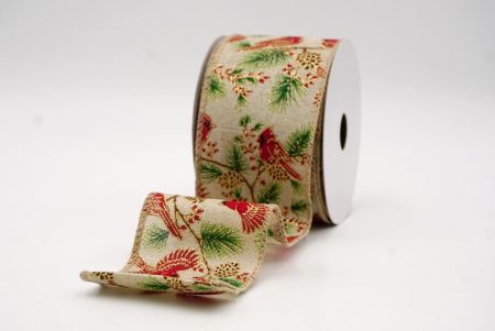 खाकी_कार्डिनल, बेरी और पाइन वायर्ड रिबन_KF9806GC-13-183