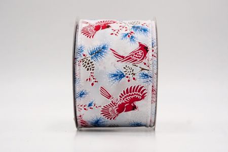 सफेद_कार्डिनल, बेरी और पाइन वायर्ड रिबन_KF9807GC-1-1