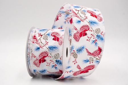 सफेद_कार्डिनल, बेरी और पाइन वायर्ड रिबन_KF9807GC-1-1