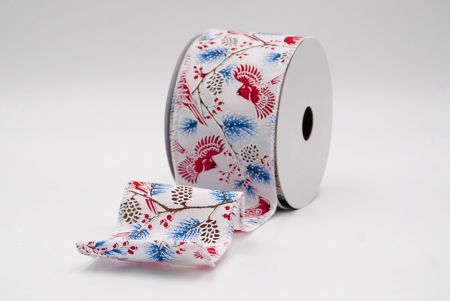 सफेद_कार्डिनल, बेरी और पाइन वायर्ड रिबन_KF9807GC-1-1