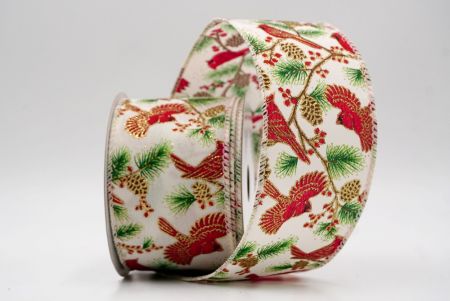क्रीम_कार्डिनल, बेरी और पाइन वायर्ड रिबन_KF9807GC-2-2