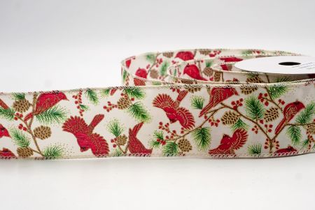 क्रीम_कार्डिनल, बेरी और पाइन वायर्ड रिबन_KF9807GC-2-2