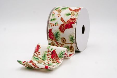 क्रीम_कार्डिनल, बेरी और पाइन वायर्ड रिबन_KF9807GC-2-2