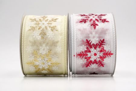 Glitter Snowflake & Swirl Wired Ribbon_KF9808.KF9809