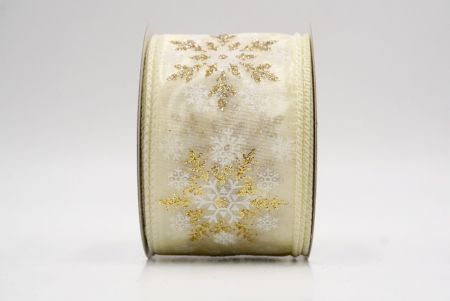 Cream Sheer_Glitter Snowflake & Swirl Wired Ribbon_KF9809GC-2-2