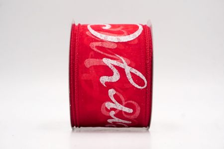 Red_Merry Christmas Greeting Wired Ribbon_KF9810GC-7N-1