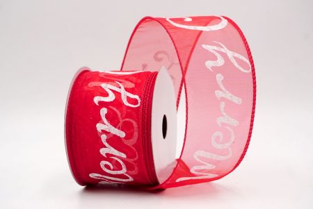 Red_Merry Christmas Greeting Wired Ribbon_KF9810GC-7N-1