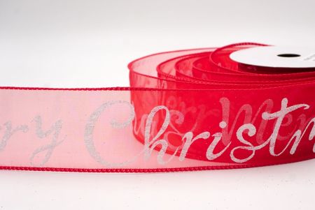 Red_Merry Christmas Greeting Wired Ribbon_KF9810GC-7N-1