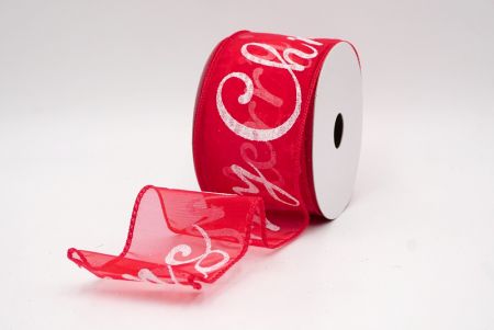 Red_Merry Christmas Greeting Wired Ribbon_KF9810GC-7N-1