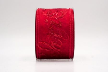 Red_Merry Christmas Greeting Wired Ribbon_KF9811GC-7R-7