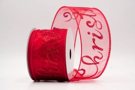 Red_Merry Christmas Greeting Wired Ribbon_KF9811GC-7R-7
