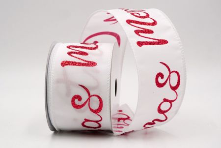 White/Red_Merry Christmas Greeting Wired Ribbon_KF9812GC-1R-1