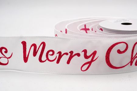 White/Red_Merry Christmas Greeting Wired Ribbon_KF9812GC-1R-1
