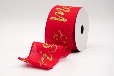 Red/Gold_Merry Christmas Greeting Wired Ribbon_KF9812GC-7G-7