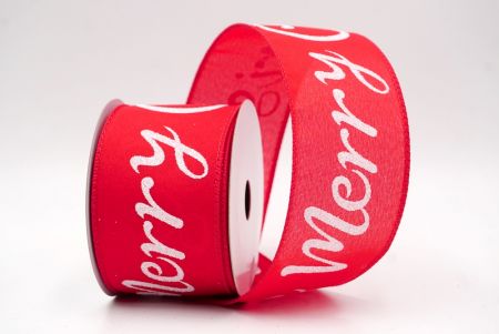 Red/White_Merry Christmas Greeting Wired Ribbon_KF9813GC-7N-7