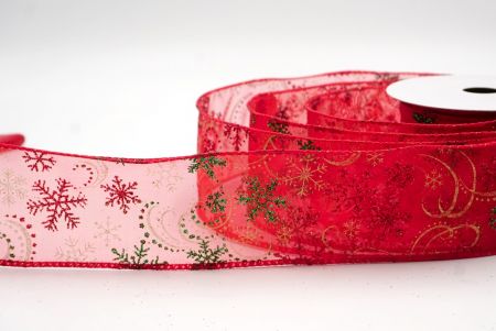 Red Sheer_Glitter Snowflake & Swirl Wired Ribbon_KF9817GC-7-7