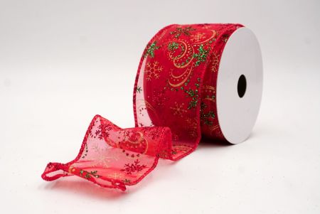 Red Sheer_Glitter Snowflake & Swirl Wired Ribbon_KF9817GC-7-7