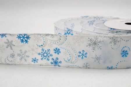 White/Blue_Glitter Snowflake & Swirl Wired Ribbon_KF9820GC-1-1