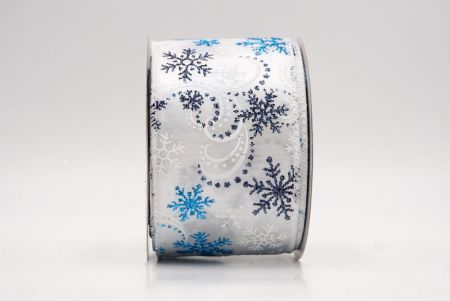 White/Blue_Glitter Snowflake & Swirl Wired Ribbon_KF9820GC-1T-1