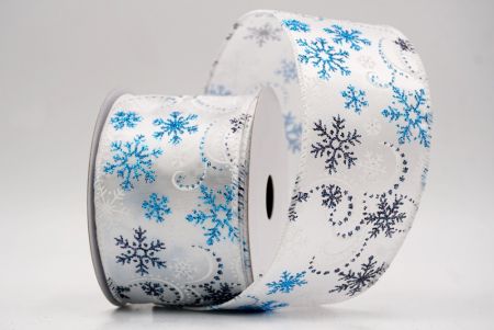 White/Blue_Glitter Snowflake & Swirl Wired Ribbon_KF9820GC-1T-1