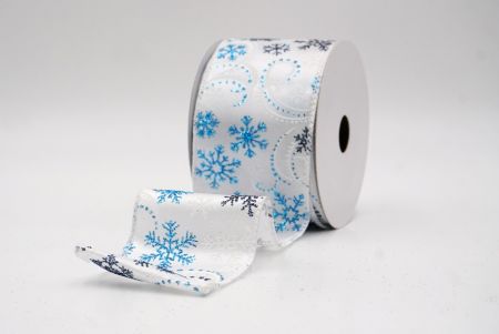 White/Blue_Glitter Snowflake & Swirl Wired Ribbon_KF9820GC-1T-1