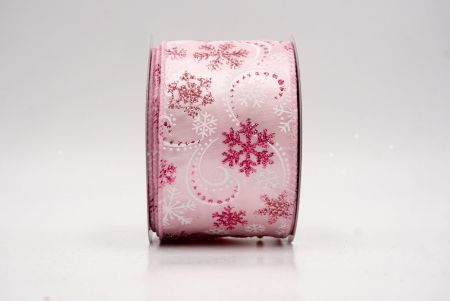 White/Pink_Glitter Snowflake & Swirl Wired Ribbon_KF9820GC-5-5