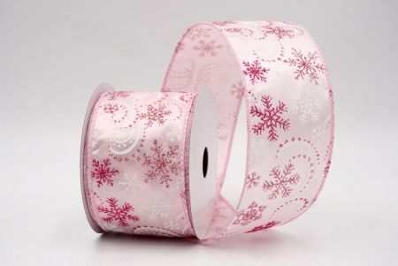 White/Pink_Glitter Snowflake & Swirl Wired Ribbon_KF9820GC-5-5