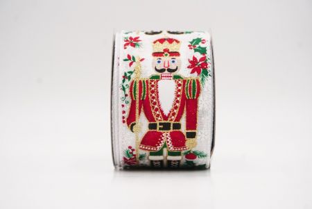 सफेद नटक्रैकर सैनिक और जिंजर ब्रेड क्रिसमस तार वाला रिबन_KF9825GC-1-1