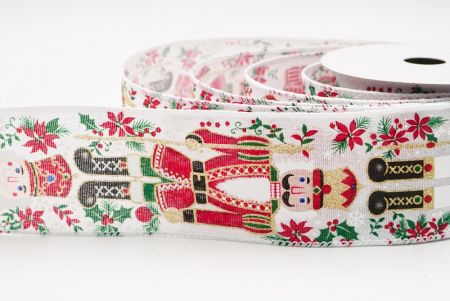 सफेद नटक्रैकर सैनिक और जिंजर ब्रेड क्रिसमस तार वाला रिबन_KF9825GC-1-1