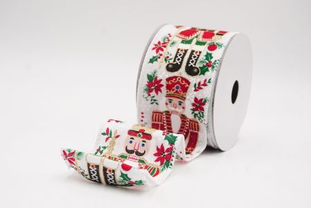 सफेद नटक्रैकर सैनिक और जिंजर ब्रेड क्रिसमस तार वाला रिबन_KF9825GC-1-1