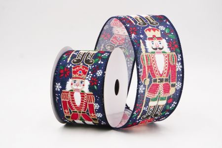 नीला नटक्रैकर सैनिक और जिंजर ब्रेड क्रिसमस तार वाला रिबन_KF9825GC-4-4