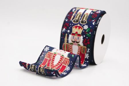 नीला नटक्रैकर सैनिक और जिंजर ब्रेड क्रिसमस तार वाला रिबन_KF9825GC-4-4