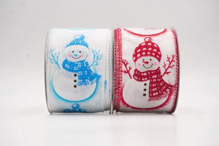 Frosty Snowman Winter Holiday Wired Ribbon - Frosty Snowman Winter Holiday Wired Ribbon