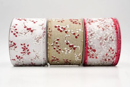 Frosted Berry Wired Ribbon - Frosted Berry Wired Ribbon