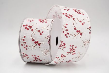 White_Frosted Berry Wired Ribbon_KF9837GC-1-1