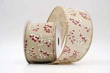 Khaki_Frosted Berry Wired Ribbon_KF9837GC-13-183