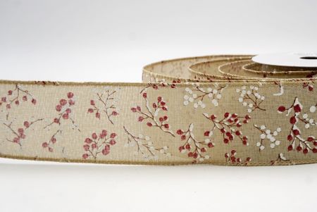 Khaki_Frosted Berry Wired Ribbon_KF9837GC-13-183
