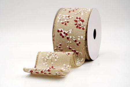 Khaki_Frosted Berry Wired Ribbon_KF9837GC-13-183