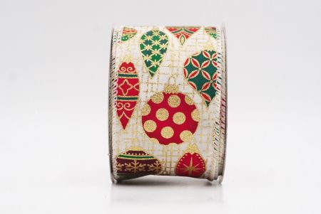 Kremowa wstążka z retro ornamentem na Boże Narodzenie_KF9839G-2-2