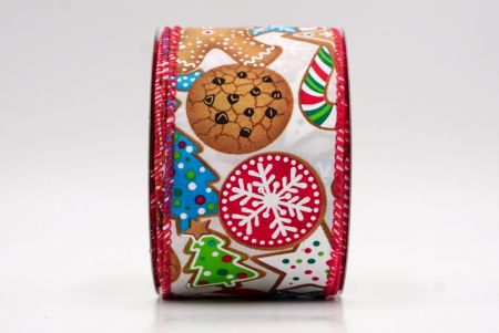 White/Red_Festive Snowman, Cookie & Candy Wired Ribbon_KF9842GC-1-7